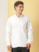 Thomas Scott Men White Classic Regular Fit Long Sleeves Spread Collar Solid Casual Shirt