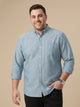 Bottle Green Plus Size Regular Fit Long Sleeves Button-Down Collar Solid Cotton Casual Shirt For Men