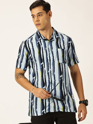 Thomas Scott Men Smart Opaque Striped Casual Shirt