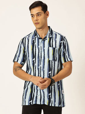 Thomas Scott Men Smart Opaque Striped Casual Shirt