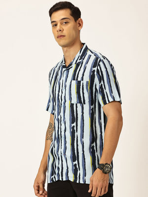 Thomas Scott Men Smart Opaque Striped Casual Shirt