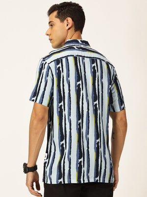 Thomas Scott Men Smart Opaque Striped Casual Shirt
