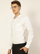 White Smart Opaque Formal Shirt For Men