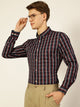 Navy Smart Tartan Checks Opaque Checked Formal Shirt For Men