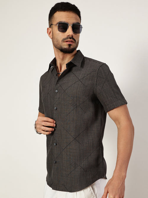 Thomas Scott Men Premium Slim Fit Opaque Casual Shirt