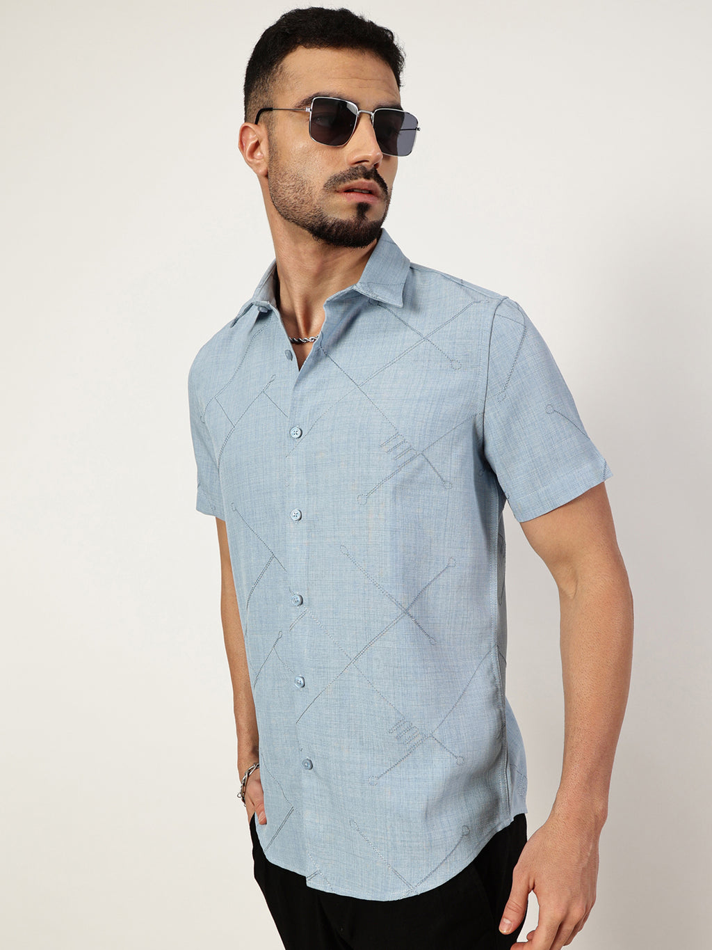 Thomas Scott Men Premium Slim Fit Opaque Casual Shirt