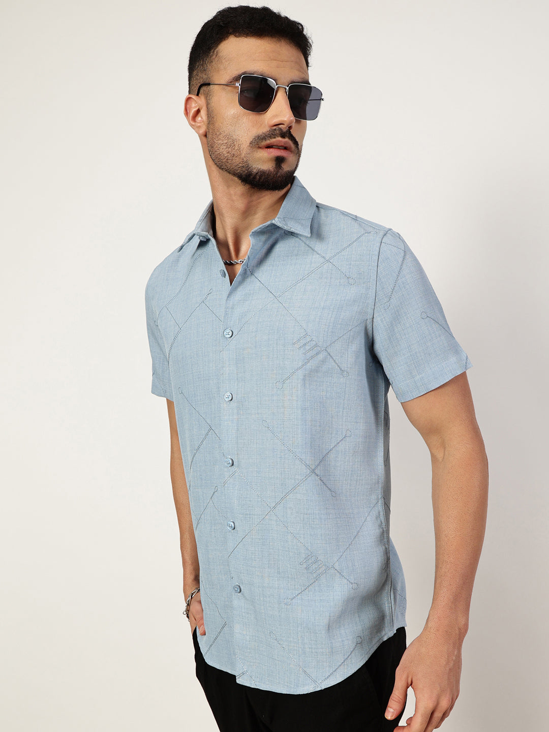 Thomas Scott Men Premium Slim Fit Opaque Casual Shirt