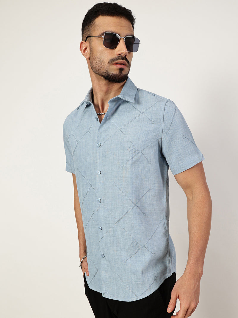 Thomas Scott Men Premium Slim Fit Opaque Casual Shirt