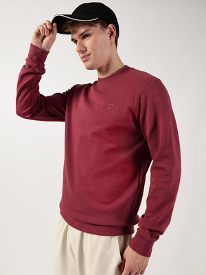 Thomas Scott Men Anti Odour Solid Round Neck Pullover Sweatshirt