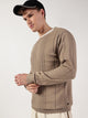 Thomas Scott Men Cable Knit Round Neck Cotton Pullover Ribbed Sweater