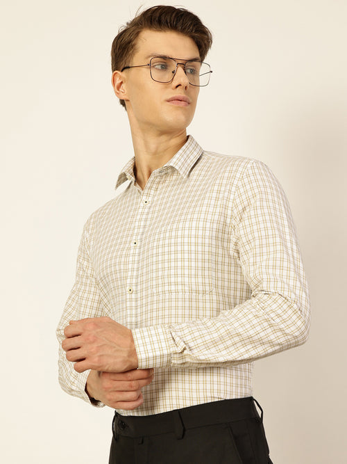 Thomas Scott Men Smart Shepherd Checks Opaque Checked Formal Shirt