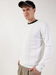 Thomas Scott Men Cable Knit Round Neck Cotton Pullover Ribbed Sweater