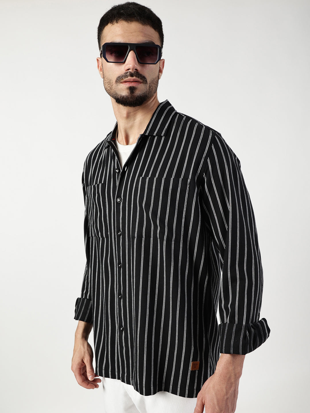 Thomas Scott Men Premium Slim Fit Opaque Striped Casual Shirt