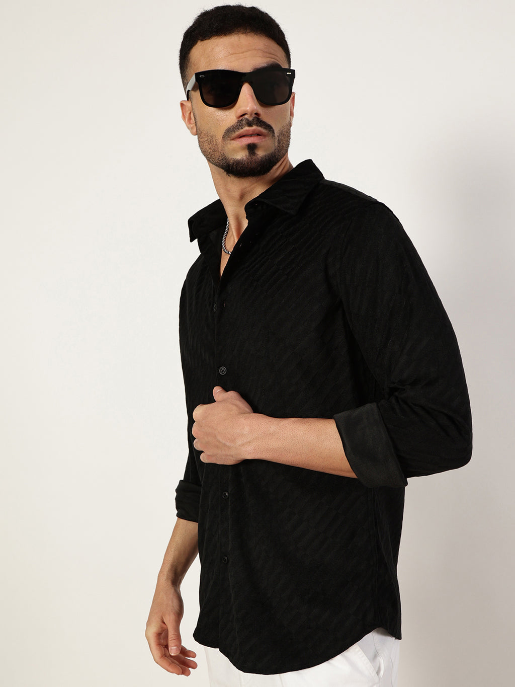 Thomas Scott Men Premium Slim Fit Opaque Casual Shirt