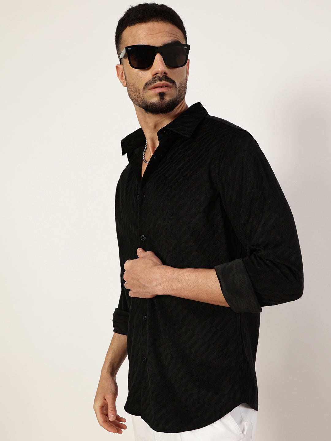 Thomas Scott Men Premium Slim Fit Opaque Casual Shirt