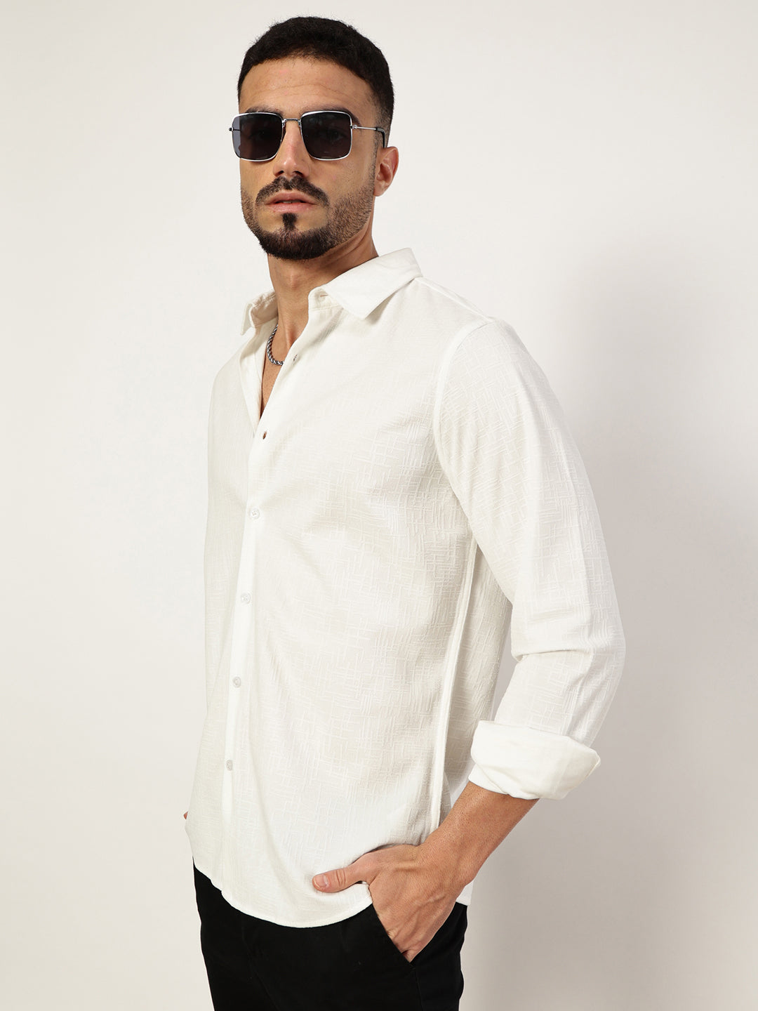 Thomas Scott Men Premium Slim Fit Opaque Casual Shirt