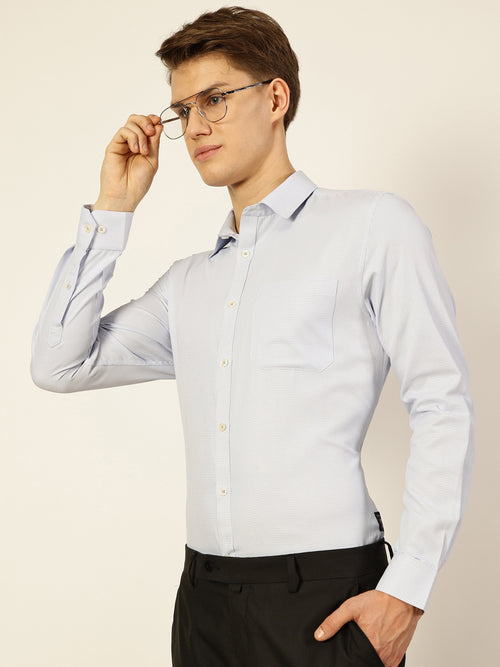 Thomas Scott Men Smart Micro Checks Opaque Checked Formal Shirt