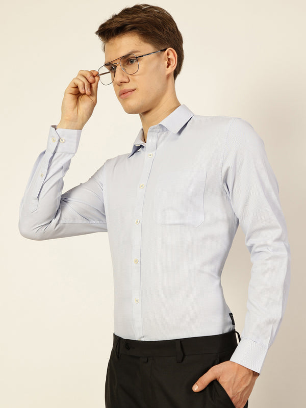 Thomas Scott Men Smart Micro Checks Opaque Checked Formal Shirt
