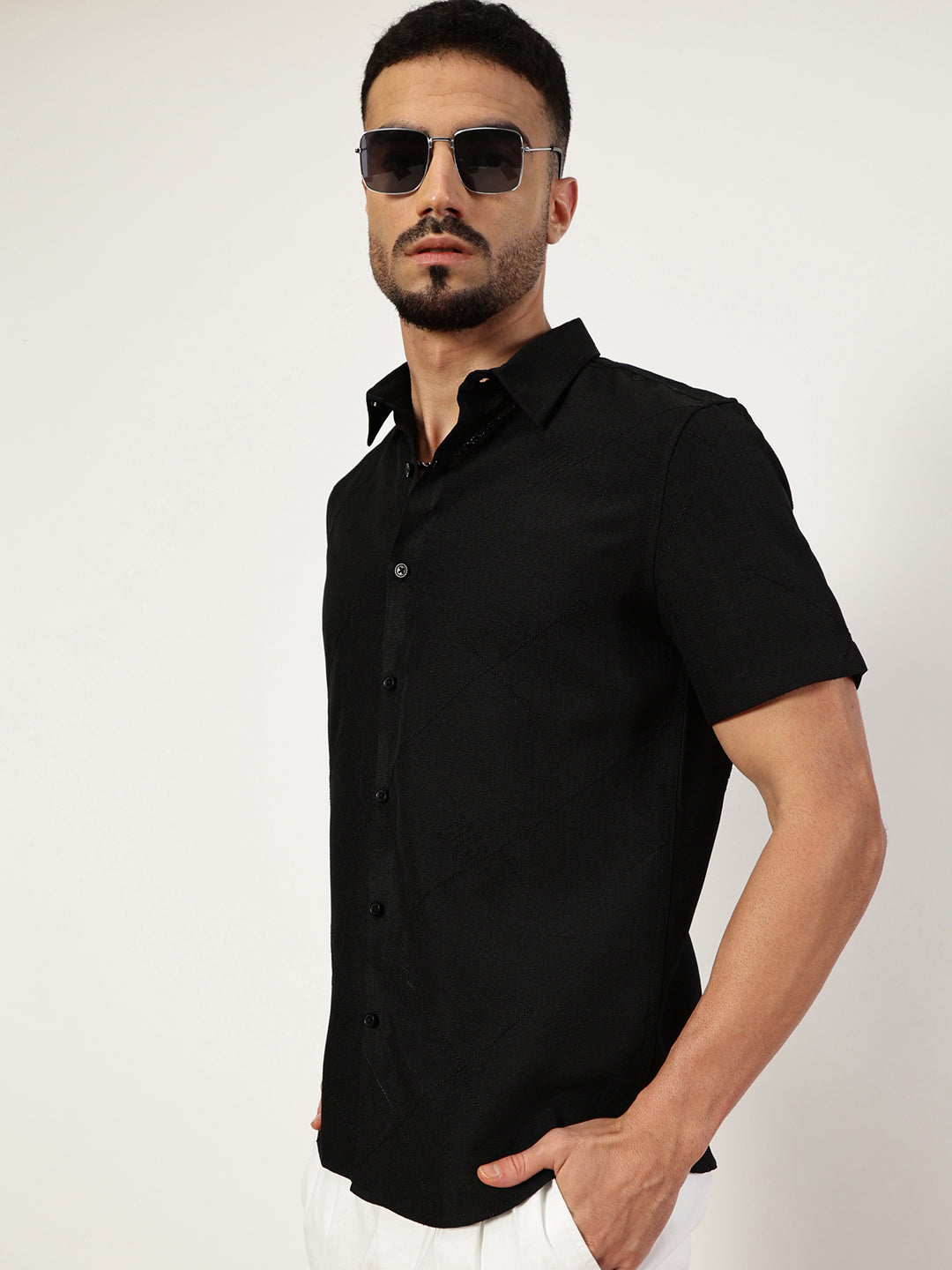 Thomas Scott Men Premium Slim Fit Opaque Casual Shirt