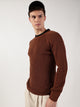Thomas Scott Men Ribbed Self Design Round Neck Cotton Pullover Ribbed Sweater