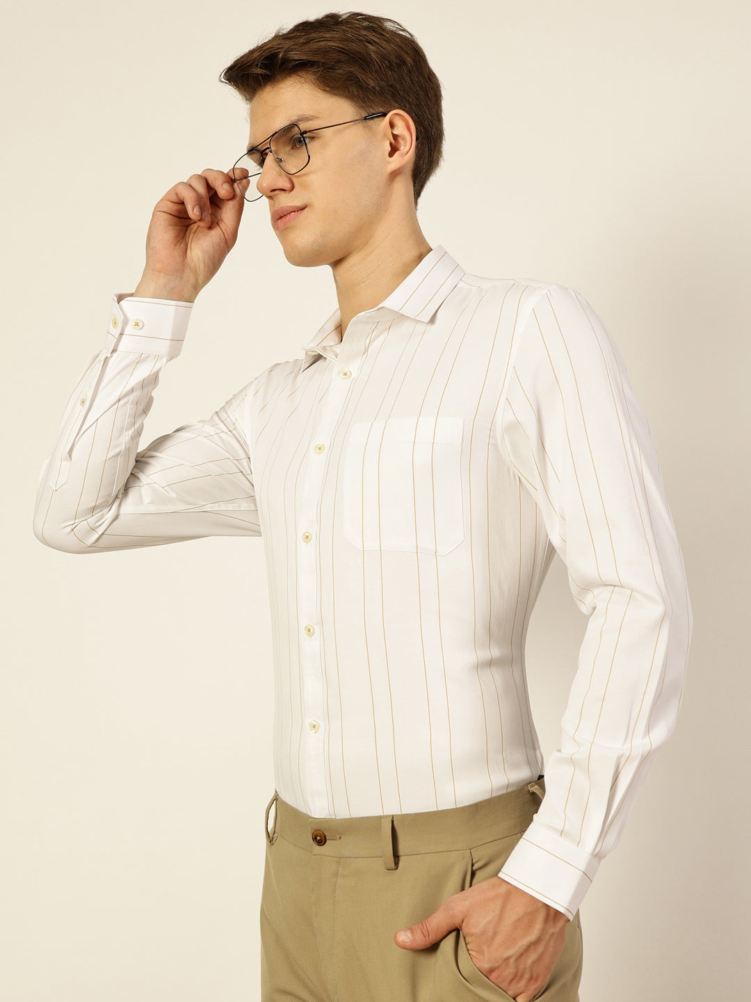 Thomas Scott Men Smart Opaque Striped Formal Shirt