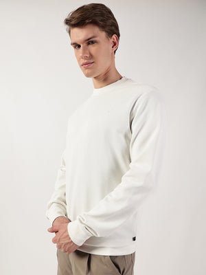 Thomas Scott Men Anti Odour Solid Round Neck Pullover Sweatshirt