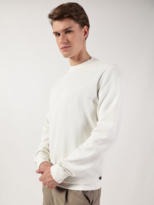 Thomas Scott Men Anti Odour Solid Round Neck Pullover Sweatshirt