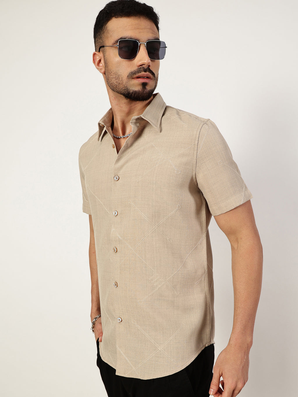 Thomas Scott Men Premium Slim Fit Opaque Casual Shirt