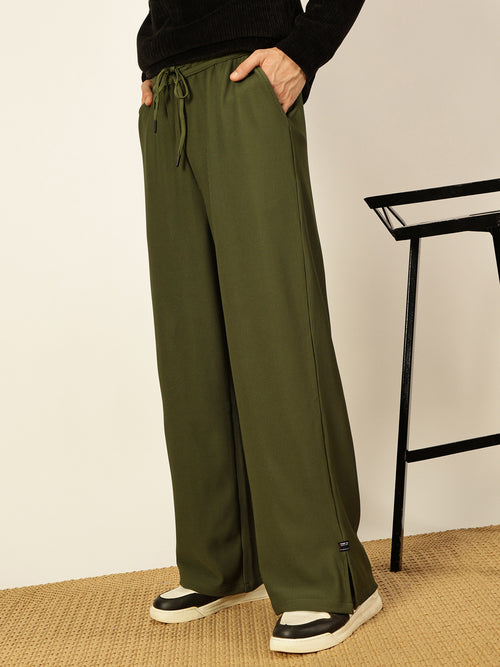 Thomas Scott Men Mid-Rise Loose Fit Parallel Trousers