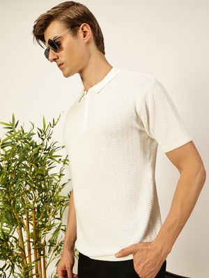 Thomas Scott Men Knit Polo Collar T-shirt