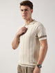 Thomas Scott Men Self Design Polo Collar Cotton T-shirt