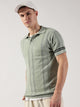 Thomas Scott Men Self Design Polo Collar Cotton T-shirt