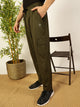 Olive Mid-Rise Relaxed-Fit Track Pants For Men