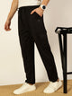 Black Regular Fit Mid-Rise Track Pants For Men