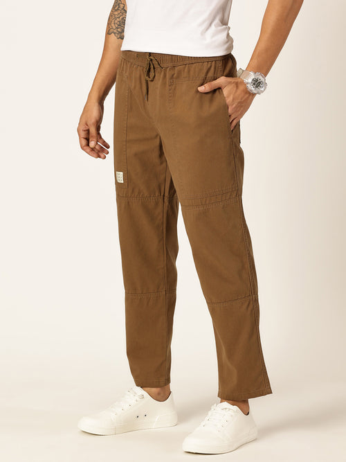 Thomas Scott Men Relaxed Loose Fit Mid-Rise Pure Cotton Trousers