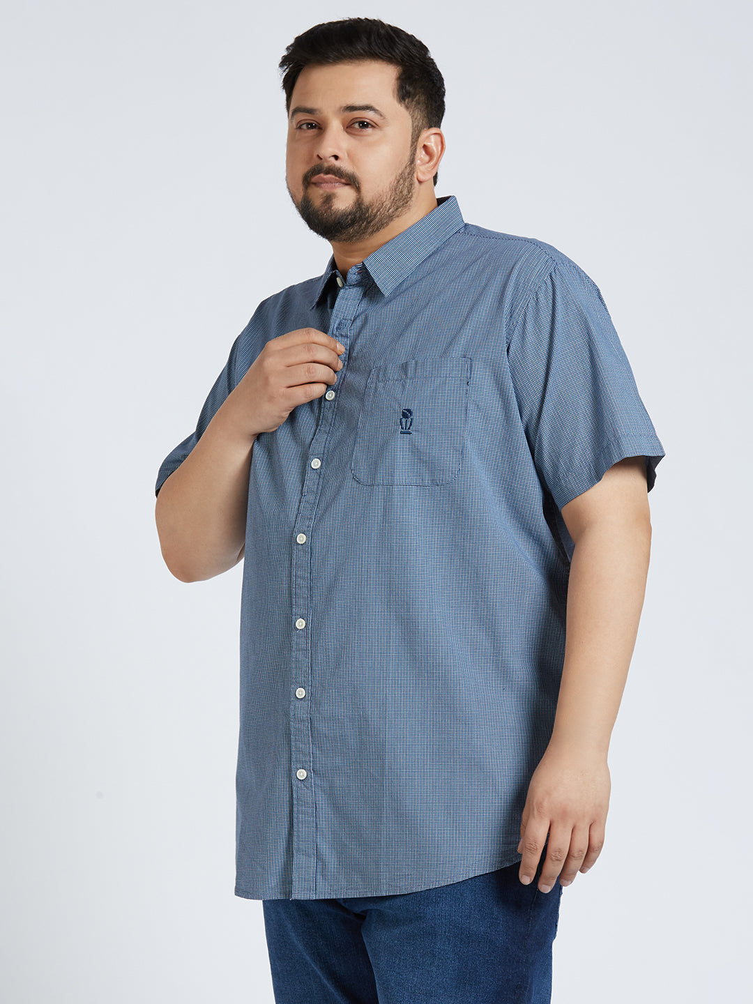 Thomas Scott Men Premium Micro Checks Opaque Checked Casual Shirt