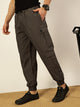 Thomas Scott Men Casual Loose Fit Mid-Rise Cotton Wrinkle Free Solid Joggers Trousers