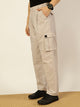 Light Grey Smart Loose Fit Mid-Rise Easy Wash Pleated Cargo Trouser For Men