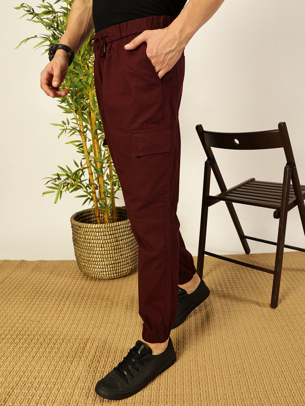 Thomas Scott Men Smart Slim Fit Cargos Trousers