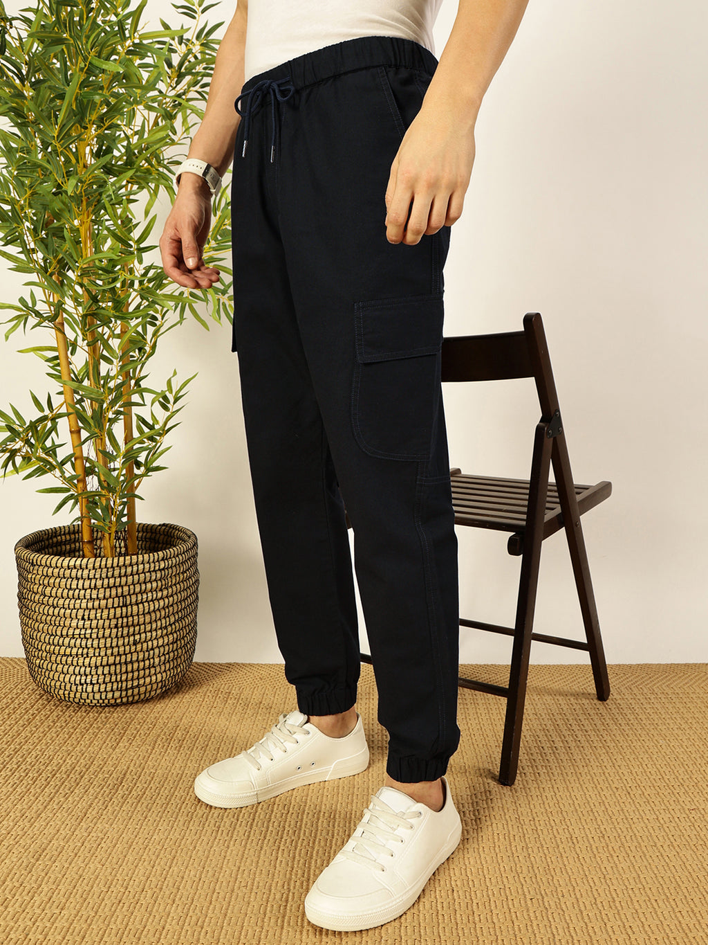 Thomas Scott Men Smart Slim Fit Cargos Trousers