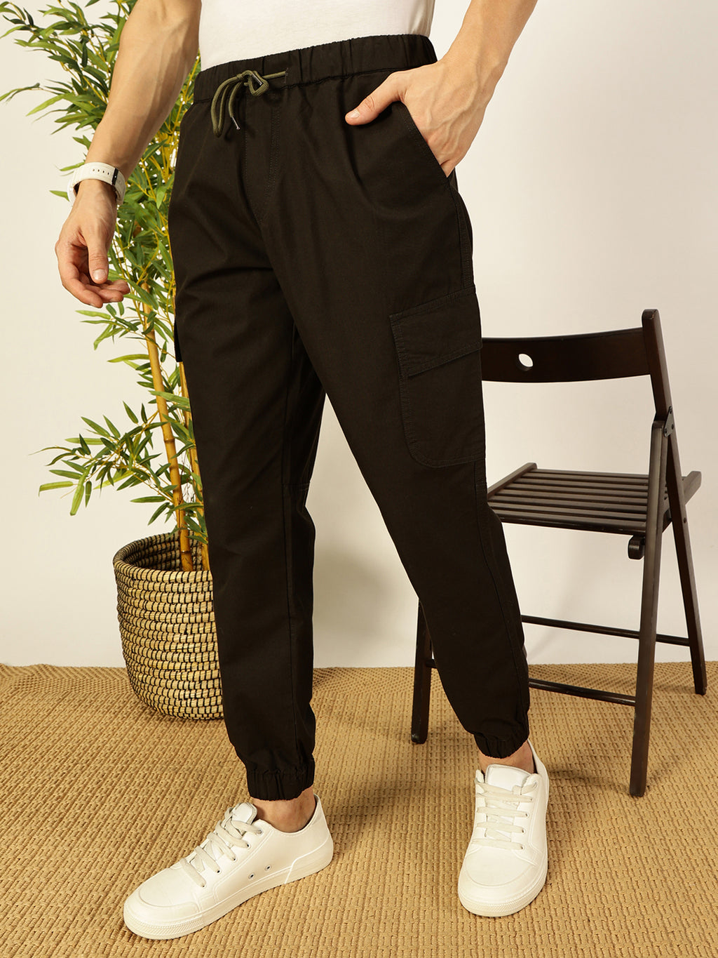 Thomas Scott Men Smart Slim Fit Cargos Trousers