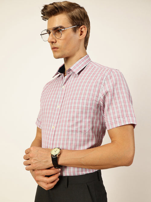 Thomas Scott Men Smart Tartan Checks Opaque Checked Formal Shirt