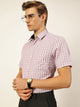 Pink Smart Tartan Checks Opaque Checked Formal Shirt For Men