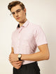 Dark Pink Smart Gingham Checks Opaque Checked Formal Shirt For Men