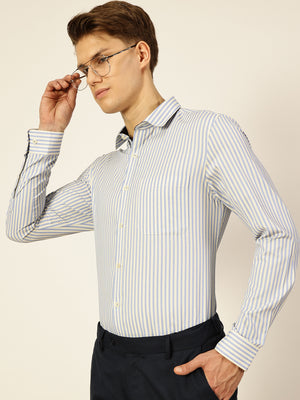 Thomas Scott Men Smart Opaque Striped Formal Shirt