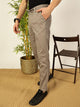 Grey Smart Regular Fit Mid-Rise Cotton Linen Woven Chinos Trouser For Men