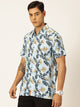 Thomas Scott Men Premium Floral Printed Spread Collar Casual Shirt