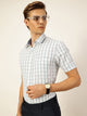 Blue Smart Tartan Checks Opaque Checked Formal Shirt For Men