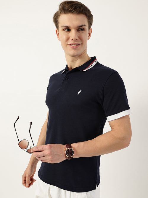 Thomas Scott Men Navy Polo Collar T-shirt