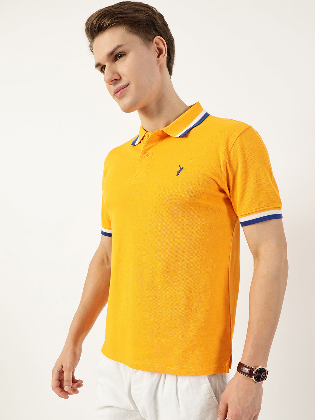 Thomas Scott Men Yellow Polo Collar T-shirt